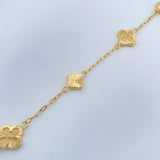 Pulso Trebol Cajon 3.15gr / 7 1/2 in / 1.55mm Oro Amarillo 18K %