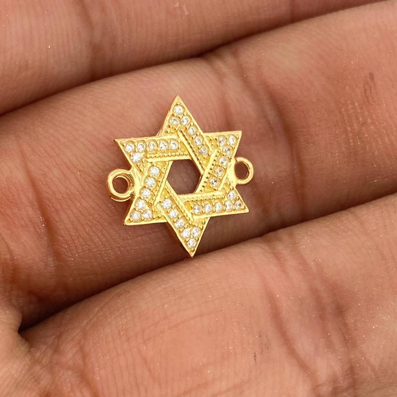 Herraje Estrella De David 1.1gr / 1/2 in / Oro Amarillo 18K %