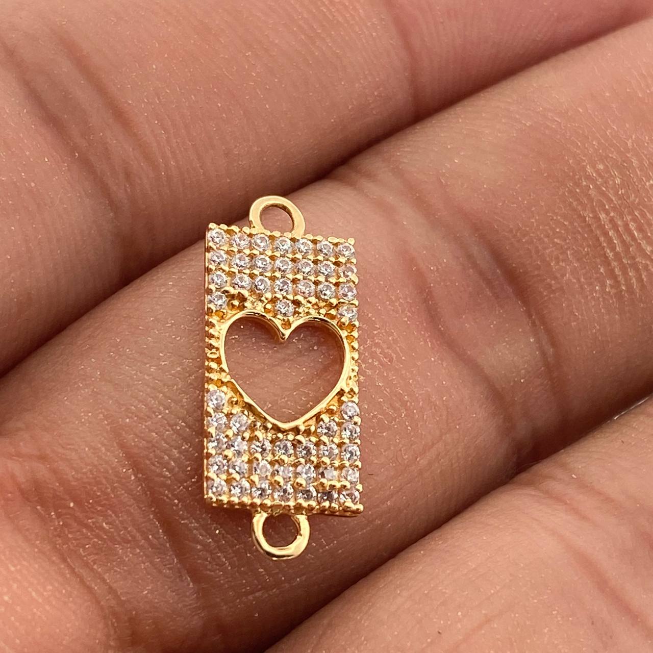 Herraje Placa Corazon 1.15gr / 3/4 in / Oro Amarillo 18K %