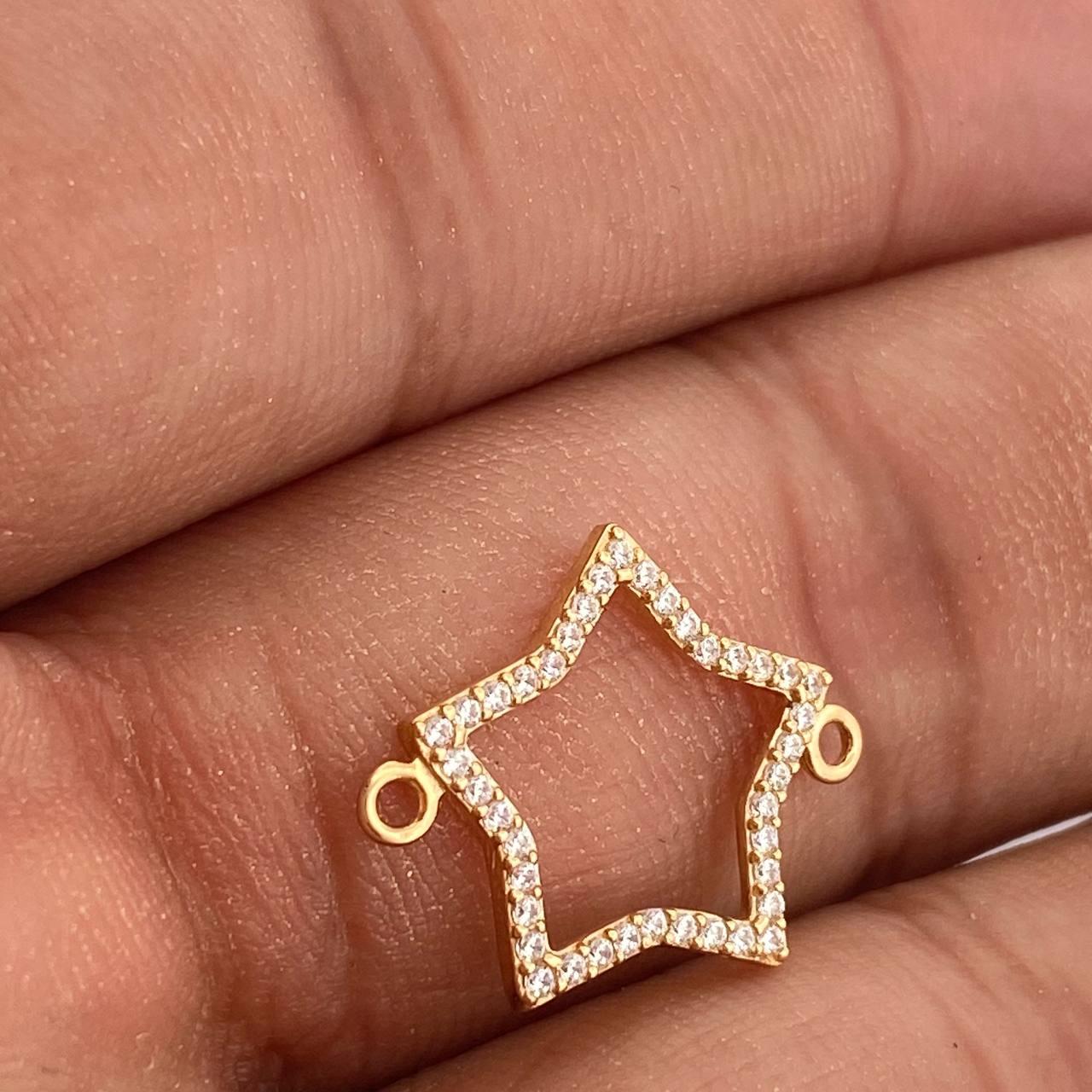 Herraje Silueta Estrella 0.9gr / 3/4 in / Oro Amarillo 18K %
