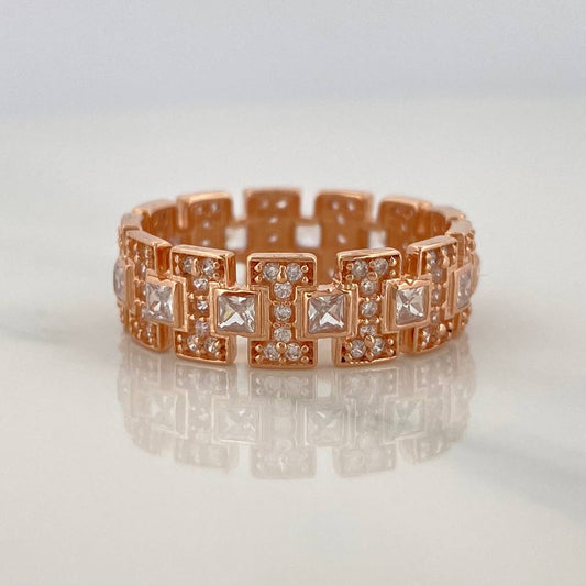 Anillo Glam 4.2gr / T7 1/4 / Oro Rosa 18K %