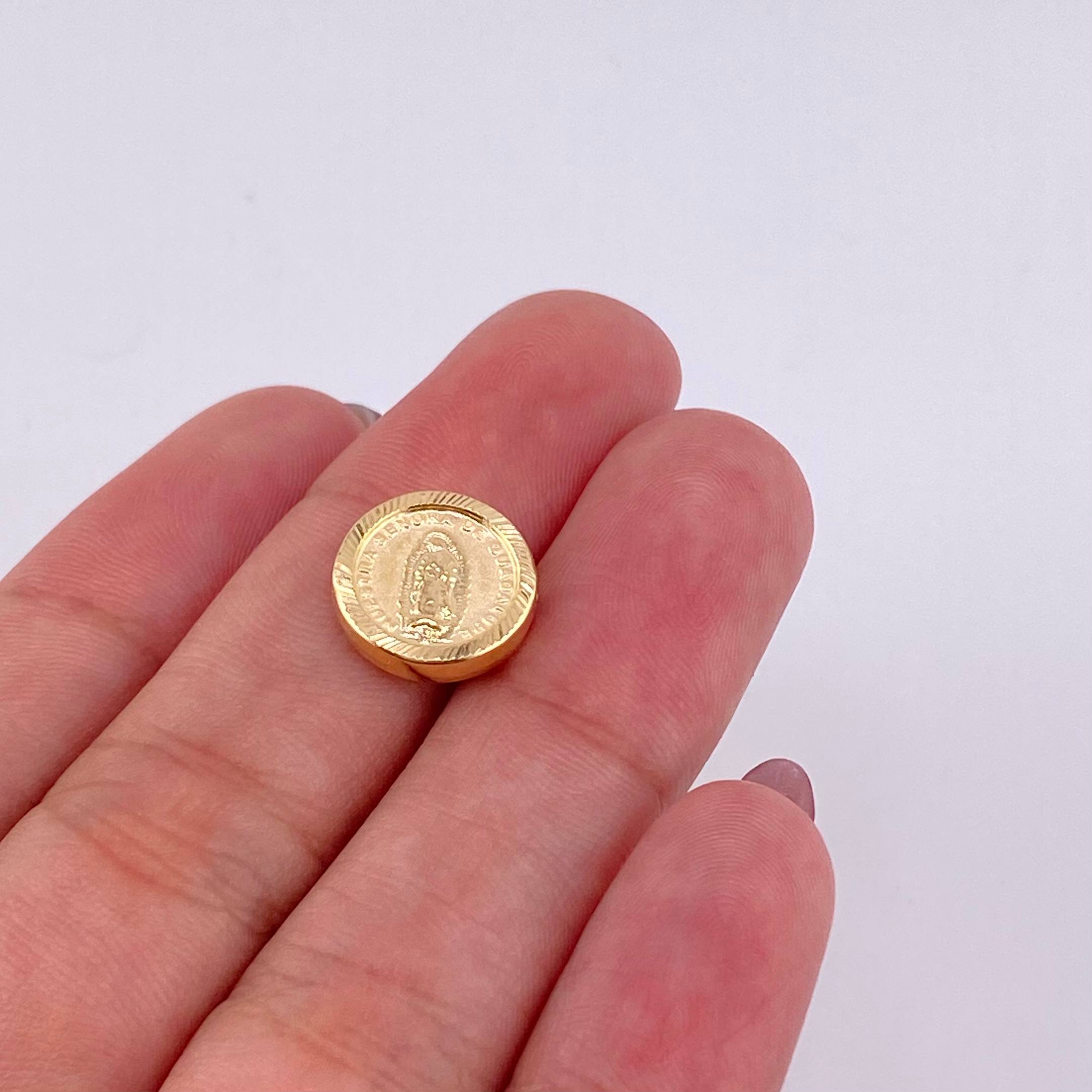 Herraje Virgen de Guadalupe Mate 0.7g / 1/2 in Oro Amarillo 18K