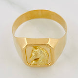 Anillo Sello Caballo 3.75gr / T11 3/4 / Oro Amarillo 18K %