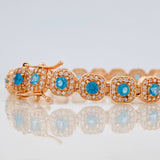 Tennis Bracelet Halo 12gr / 7 in / 6.2mm Rose Gold 18K $
