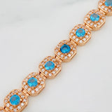 Tennis Bracelet Halo 12gr / 7 in / 6.2mm Rose Gold 18K $