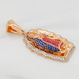 Dije Virgen de Guadalupe 13.45gr / 2 in /  Dos Oros Blanco Rosa 18K $