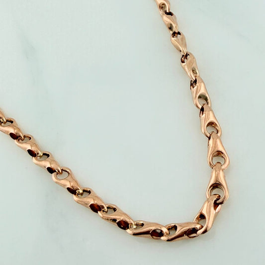 Cadena Rustica Espiga 10.85gr / 20 3/4 in / 4.9mm Oro Rosa 18K $