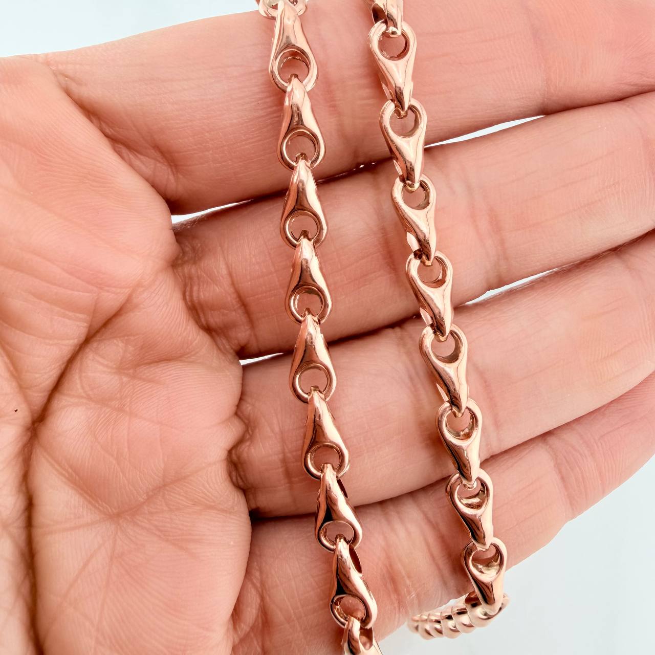 Cadena Rustica Espiga 9.55gr / 18 3/4 in / 4.7mm Oro Rosa 18K $