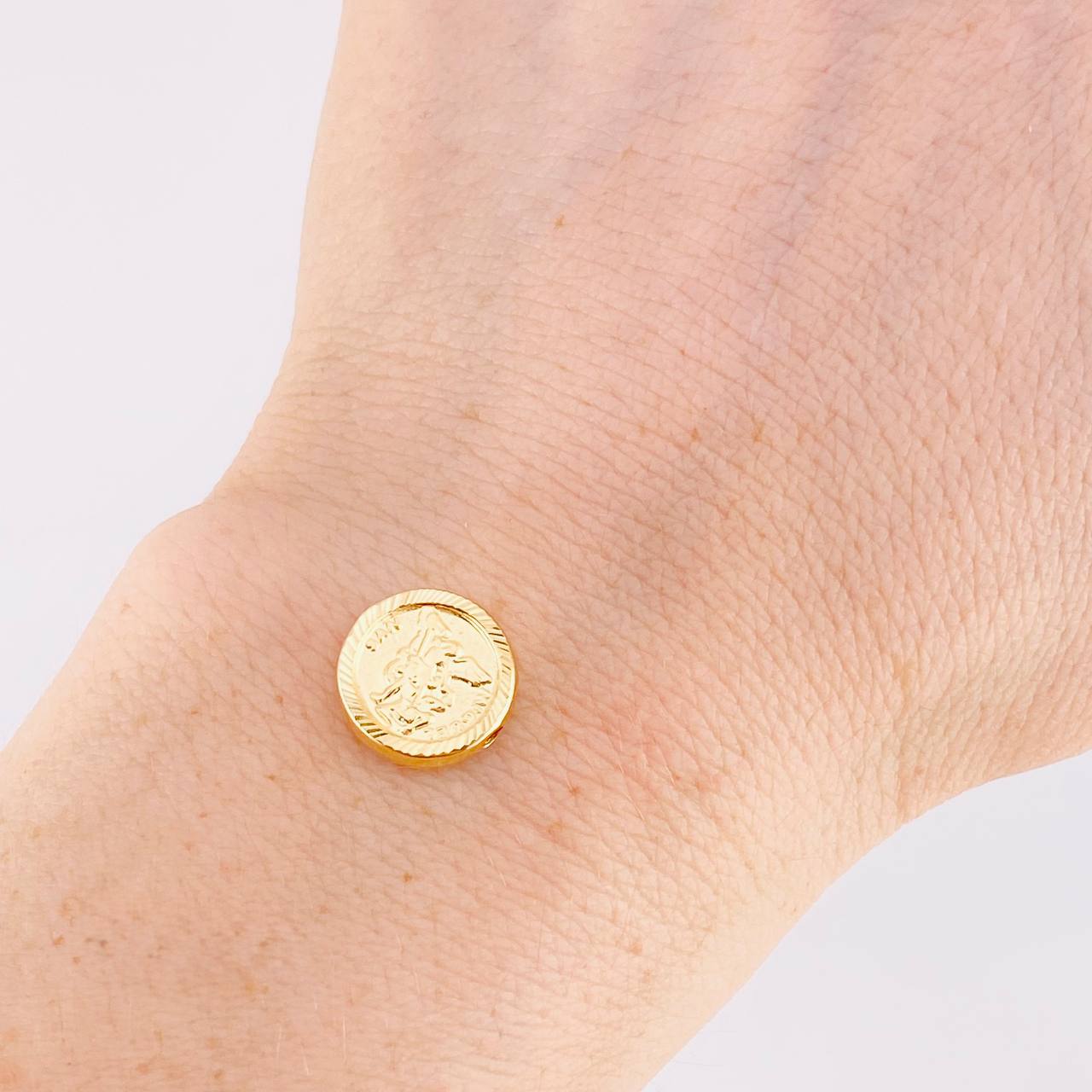 Charm Saint Michael the Archangel Matte 0.95g / 1/2 in Yellow Gold 18K