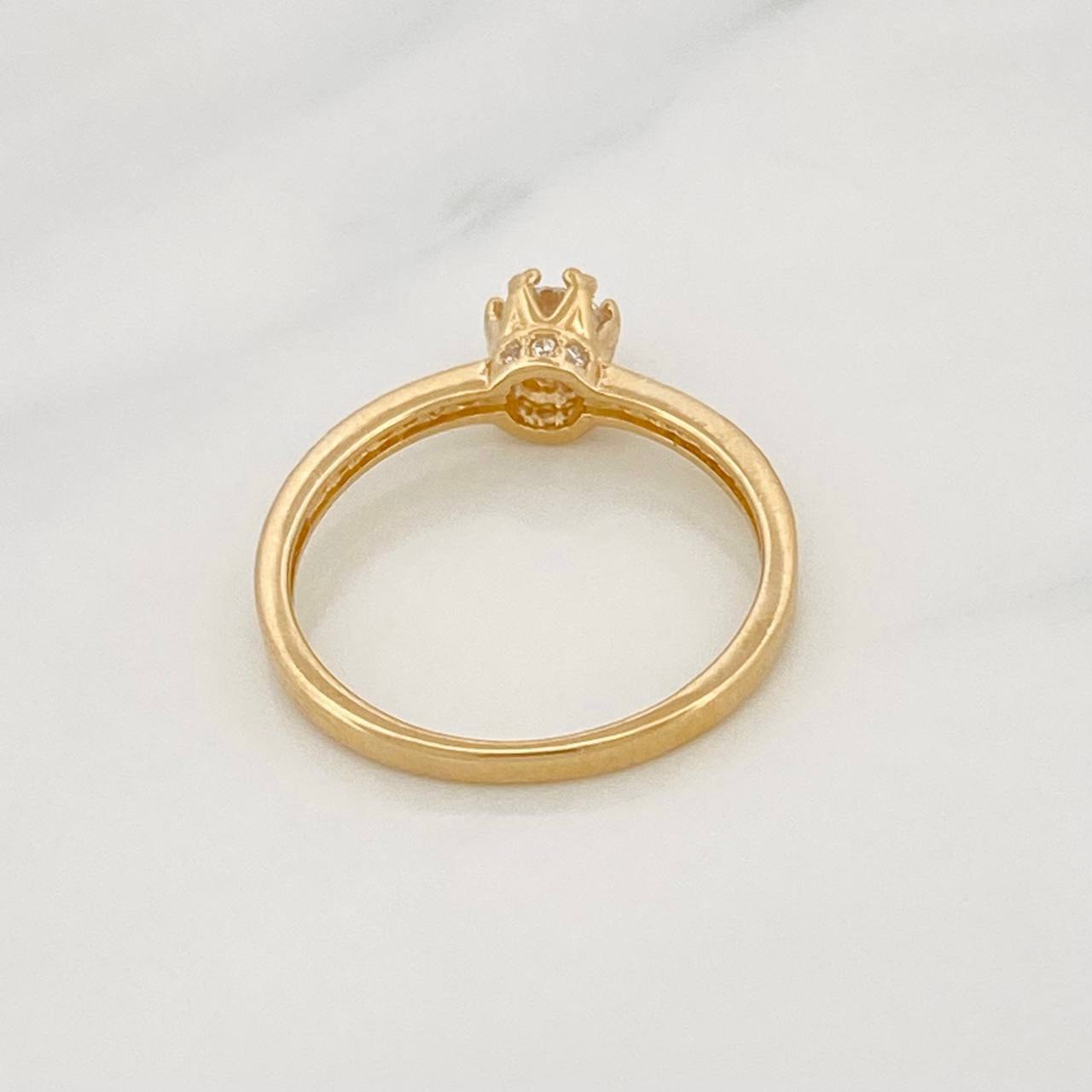 Anillo Solitario Corona 1.95g / T6 1/4 Oro Amarillo 18K