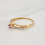 Curves Ring 1.2g / T6 1/4 Two Yellow White Gold 18K