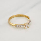 Solitaire Churumbela Ring 1.7g / Size 7 1/2 Two Yellow White Gold 18K
