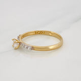 Solitaire Churumbela Ring 1.7g / Size 7 1/2 Two Yellow White Gold 18K