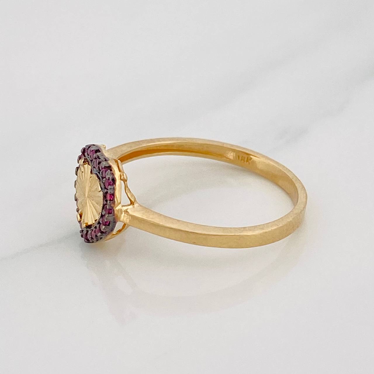 Anillo Corazón 2.2g / T7 3/4 Dos Oros Negro Amarillo 18K