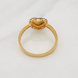 Anillo Corazón 2.2g / T7 3/4 Dos Oros Negro Amarillo 18K