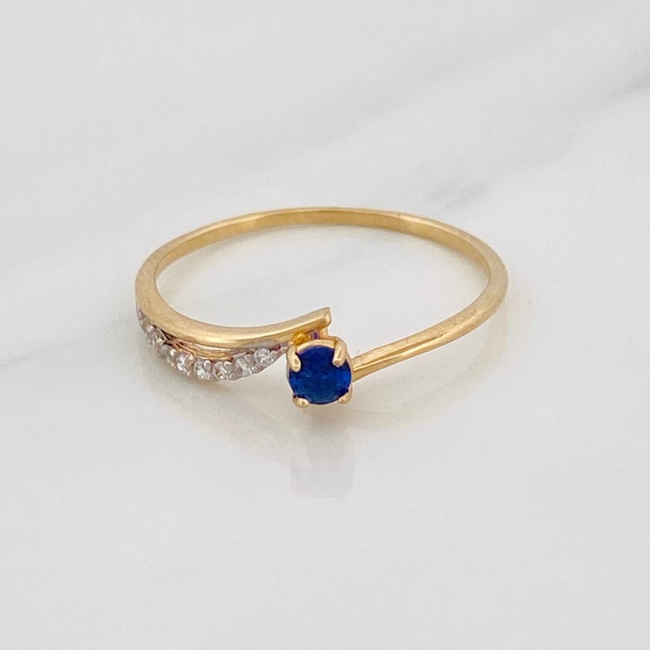 Waves Ring 1.05g / Size 6 3/4 Two Yellow White Gold 18K