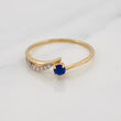 Waves Ring 1.05g / Size 6 3/4 Two Yellow White Gold 18K