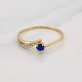Waves Ring 1.05g / Size 6 3/4 Two Yellow White Gold 18K