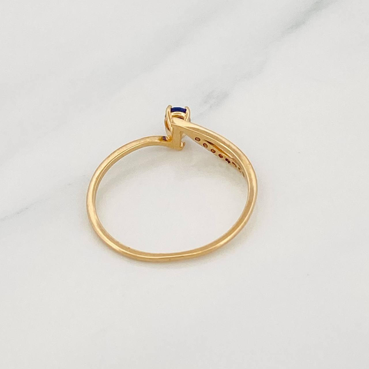 Waves Ring 1.05g / Size 6 3/4 Two Yellow White Gold 18K
