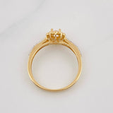 Anillo Flor Tupida 2g / T6 1/2 Dos Oros Amarillo Blanco 18K