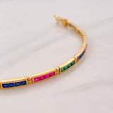 Tennis Bracelet Rectangular 10g / 7 1/4 in / 3.3mm Yellow Gold 18K