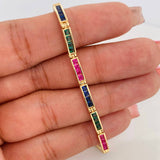 Tennis Bracelet Rectangular 10g / 7 1/4 in / 3.3mm Yellow Gold 18K