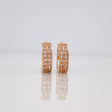 Candongas Doble Carril 2.45g / 1/2 in Oro Rosa 18K