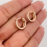 Candongas Doble Carril 2.45g / 1/2 in Oro Rosa 18K
