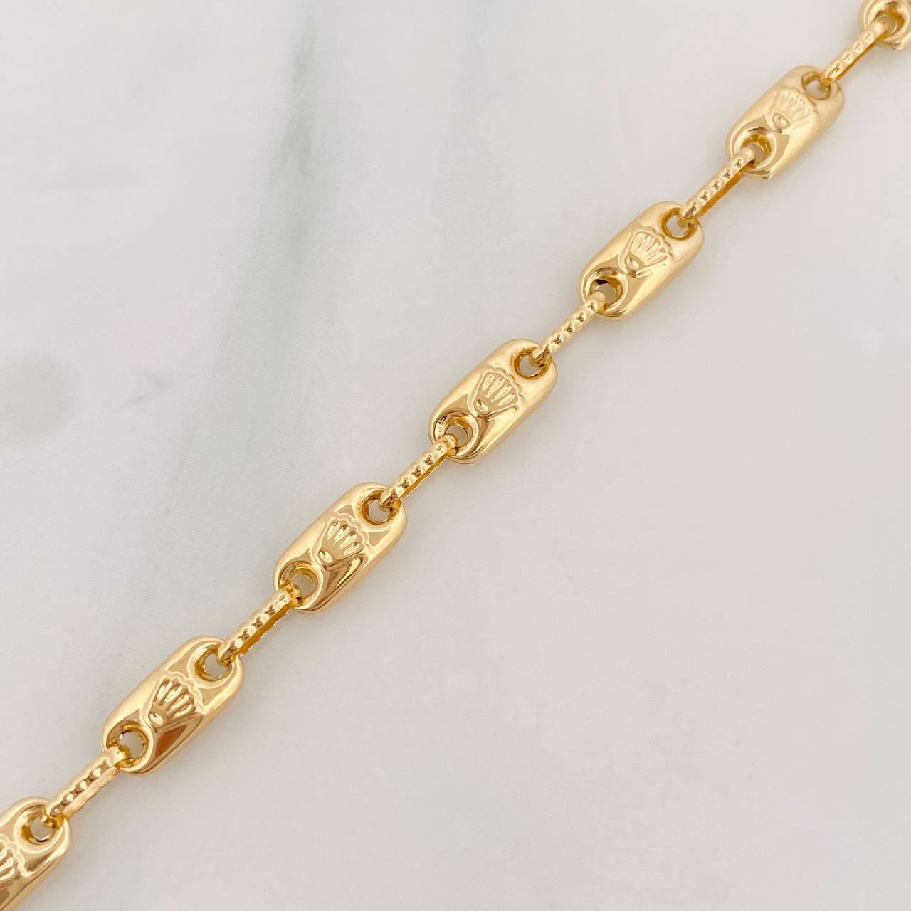 Pulso Rustico Corona 4.55g / 7 3/4 in / 4.35mm Oro Amarillo 18K