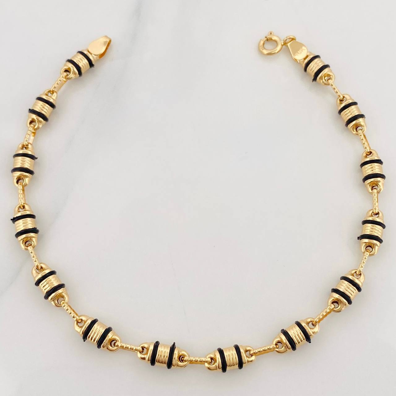 Bracelet Rustic Barrel 4.85g / 8 1/4 in / 4.16mm Yellow Gold 18K