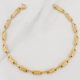 Bracelet Rustic Cylinder 4.55g / 7 3/4 in / 3.96mm Yellow Gold 18K