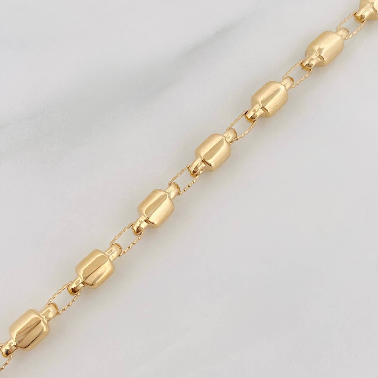 Pulso Rustico Barril 5g / 7 1/2 in / 4.69mm Oro Amarillo 18K