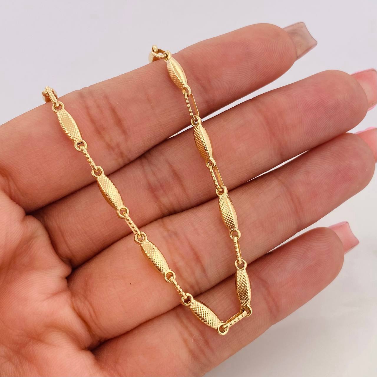 Cadena Rustica Eslabon 11.7g / 26 in / 3.36mm Oro Amarillo 18K