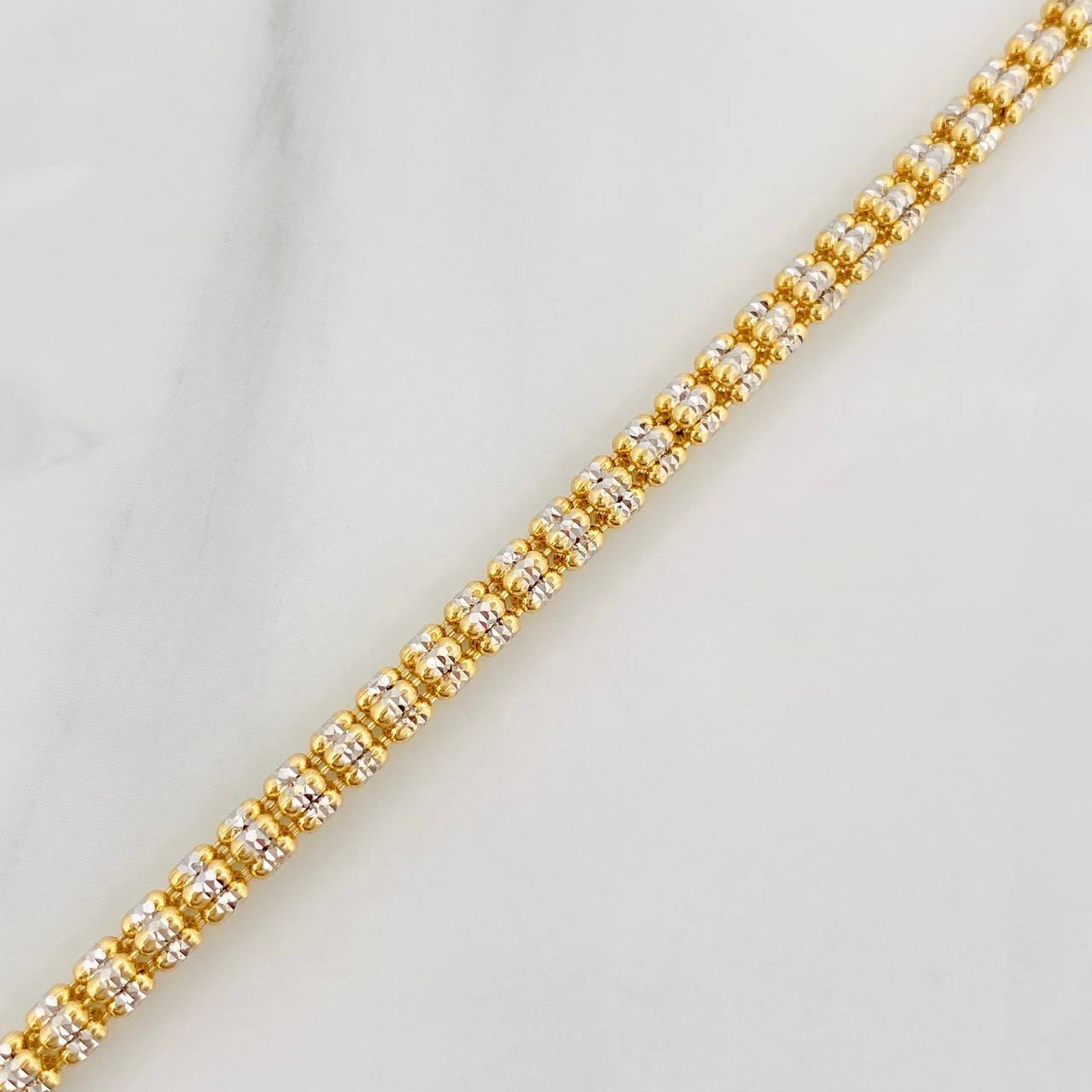 Pulso Ice 7.15g / 8 in / 3.04mm Dos Oros Amarillo Blanco 18K