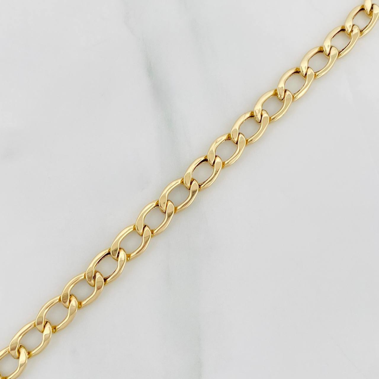 Pulso Cubana Corazon 3.85g / 7 in / 5.8mm Oro Amarillo 18K