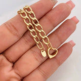 Pulso Cubana Corazon 3.85g / 7 in / 5.8mm Oro Amarillo 18K