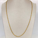 Cadena Escalera Plana 4.1g / 24 in / 2.38mm Dos Oros Amarillo Blanco 18K