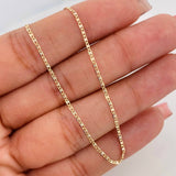 Cadena Escalera Plana 1.15g / 16 in / 1.5mm Tres Oros 18K