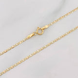 Cadena Escalera Plana 1.15g / 16 in / 1.5mm Tres Oros 18K