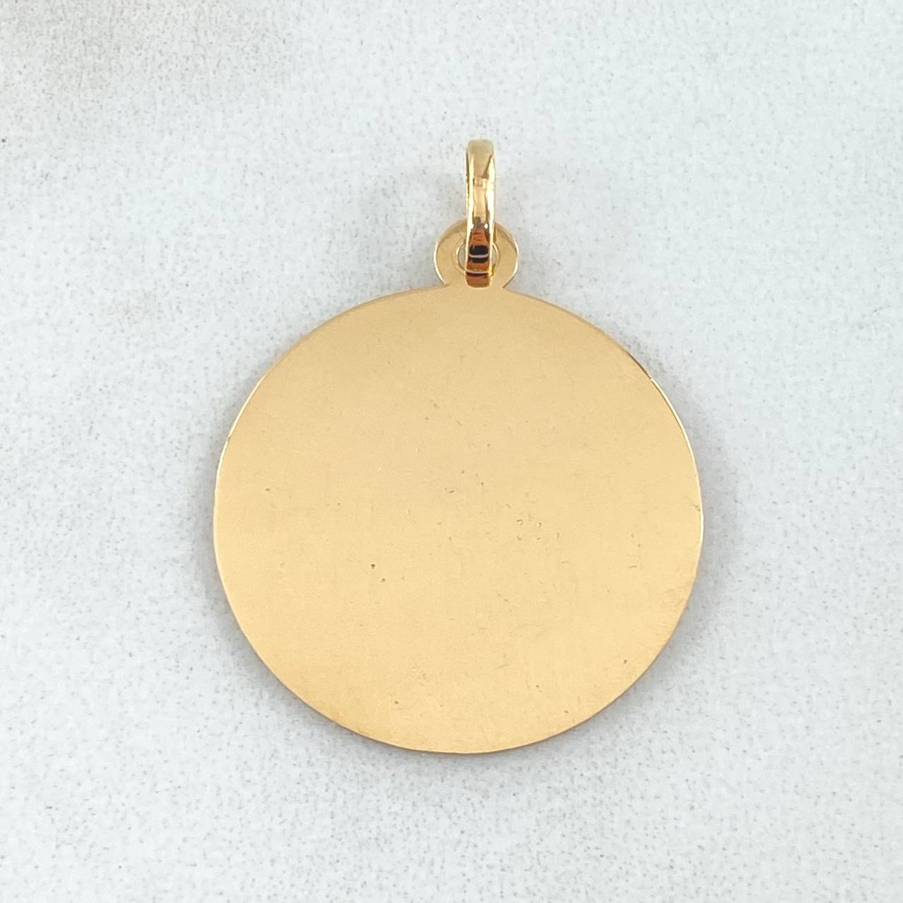 Dije Placa Circulo 2.15gr / 1.7cm / Oro Amarillo 18K