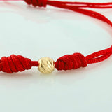 Pulsera Tejida Roja 7 Nudos 3Mm 6 Und Oro Amarillo 18K