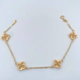 Pulso Trebol Cajon 3.15gr / 7 1/4 in / 1.8mm Oro Amarillo 18K %