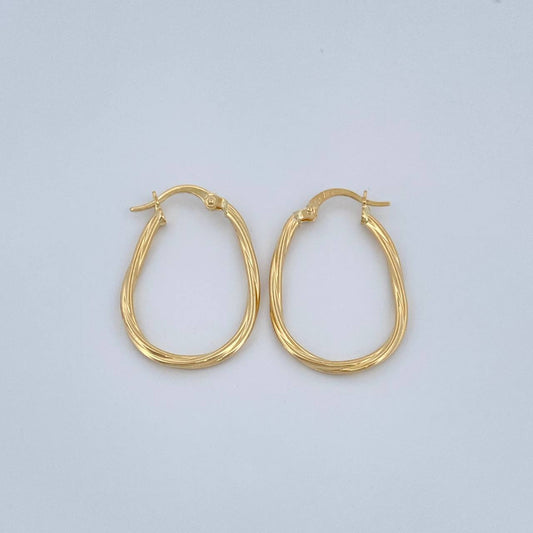 Candongas Lui Ovaladas 1.4gr / 1 in / Oro Amarillo 18K %