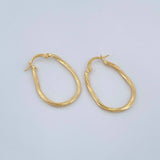 Candongas Lui Ovaladas 1.4gr / 1 in / Oro Amarillo 18K %