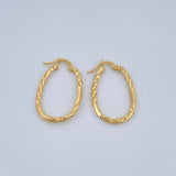 Candongas Megan Ovaladas 1.5gr / 1 in / Oro Amarillo 18K %