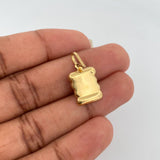 Dije Placa Pergamino 0.8gr / 1 in / Oro Amarillo 18K %