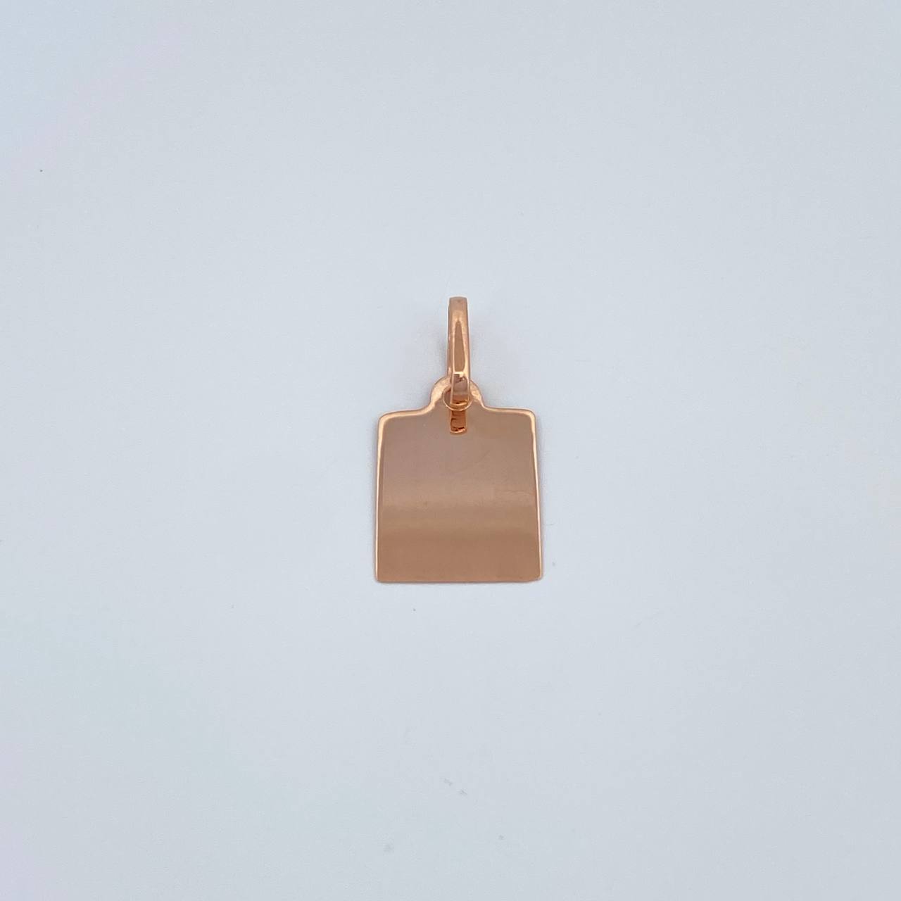 Dije Placa Rectangular 0.5gr / 3/4 in / Oro Rosa 18K %