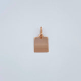 Dije Placa Rectangular 0.5gr / 3/4 in / Oro Rosa 18K %