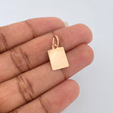 Dije Placa Rectangular 0.5gr / 3/4 in / Oro Rosa 18K %