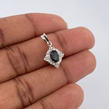 Dije Rombo Zafiro Diamantes 1.55gr / 3/4 in / Oro Blanco 18K %